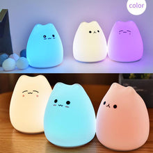 Load image into Gallery viewer, Christmas Gift Light Mini Cute Cartoon Cat Shaped Pat Light Lamp Soft Silicone Nightlight